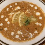 ネパールステーション - クリーミーバターチキンカレー上から。クリーミー、リッチでかなり食べやすくおいしい