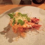 ワイニー - 赤海老のカダイフ巻きエッグソース