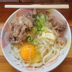 三好うどん - 肉釜玉バター(中)