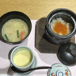 鮨・日本料理 暦 - 炊き込みご飯、お味噌汁、茶碗蒸し