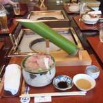 うかい鳥山 - 鯉のあらいと竹酒