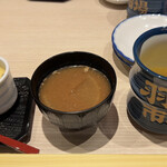超速鮮魚寿司 羽田市場 - 茶碗蒸し、アラ無し汁