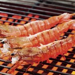 Shrimp Grilled skewer with heads