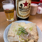 Tachinomi Watarai - ▶︎サッポロ赤星.瓶ビール大 390円税込
                        ▶︎肉とうふ 200円税込