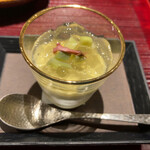 銀座うち山 - ソラマメの豆乳寄せゼリーがけ