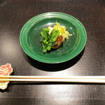 銀座うち山 - 真鯛の炭焼き、レタス・清美オレンジ・菜花