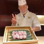 銀座うち山 - 本日の鯛（サービス精神旺盛な大将）