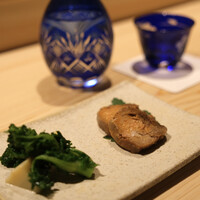 鮨しいな - あんこう肝生姜煮、たけのこ