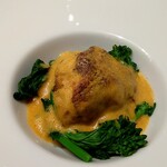 ル・ヴァンキャトル - 真鱈白子のポワレ、菜花　サバイヨンソース