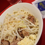 ラーメン二郎 - 汁なし半分＋ニンニク
