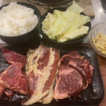 Shichirin Yakiniku Anan - 牛3種盛り定食