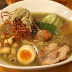 麺や 庄の - 梅と穴子の玄米茶で煎じた冷し潮らーめん