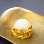 プレゼンテ スギ - 2023.3 本日のパスタ（キタッラ、南房総産猿と玉葱とケッパーの煮込み、生姜の泡）