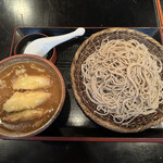 長生庵 - ネギ天ぷらカレー蕎麦をつけそばで