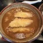 長生庵 - ネギ天ぷらカレー蕎麦のつけ汁