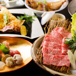 【和牛鐵板燒壽喜燒午餐】可以在壽喜燒中享用和牛和時令蔬菜的休閒午餐套餐