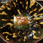 造り　金目鯛の炙り　酸味の効きいた出汁のジュレ