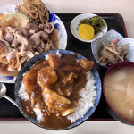 Daruma Ya Shokudou - 生姜焼きライス ¥750- OPカレーがけ¥950-