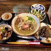 Okinawa Ryouri Arakakiya - コラーゲンたっぷり テビチそばセットに島もずく天ぷらと追い肉を追加