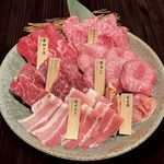 Assorted original blend salt Yakiniku (Grilled meat) platter