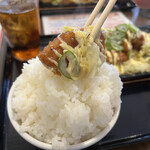 わ楽 - ガーリック照り焼きチキン　オンザライス  