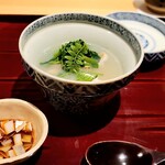 銀座 しのはら - 蛤と鱈白子と芹の鍋