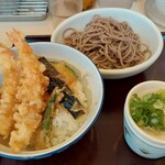 Tendon Tempura Hompo San Ten - 海老天丼と冷やしそば