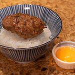 Premium Tsukune Rice Bowl (1 premium tsukune and egg yolk included)