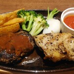 肉キッチン BOICHI - グリルチキン＆自家製ハンバーグコンボ