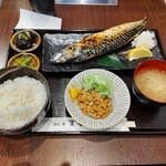 酒と肴 まる蔵 - さば文化干し定食 940円、納豆 100円 ♪