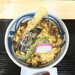 天庄 - 卵あんかけうどん（税込み６３０円）にトッピングの天ぷら２つ