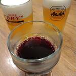 ガスト - グラスワイン(赤)と生ビール