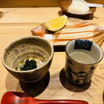 日本橋 蕎ノ字 - ☆蕎麦の実と浜名湖産の舞阪生海苔　　　　　　　　　　　　　　　　　☆蜆と鰹出汁