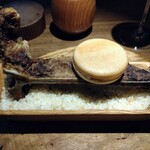 Yokoyama - モナカ、黒毛和牛、佐竹豆腐、木の芽
