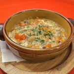 Domestic pork offal stew with salt