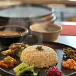 Epice舞 - ３種盛り（Original スパイシーちきんかれー＆金柑とクリームチーズのキーマカレー＆トマトと昆布出汁の薬膳根菜カレー）