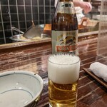 天源・天ぷら専門店 - 瓶ビールでお疲れ様の乾杯～(*￣∇￣)ノ