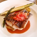 アブラメのムニエル トマトソース