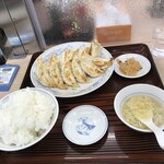 ぎょうざの満洲 - ダブル餃子定食の大ライス（760円）