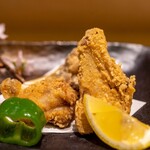 和食と和酒 磯じまん - 2023.3 長崎産天然クエ唐揚げ 獅子唐
