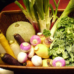 恵比寿サッカヴァン - シェフの故郷、南信州、中川村から送られてくる季節の有機野菜