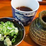 南阿蘇一心庵 - (2012.11)薬味はわさびとネギ（緑）。つゆは甘めかな。