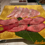 Yakiniku Tajimaya - 一の皿（豚トロと牛タン）