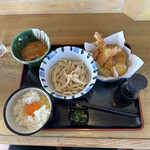 うつ輪 - 天ぷら玉子つけ麺＋卵かけご飯