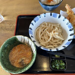 うつ輪 - 天ぷら玉子つけ麺＋卵かけご飯