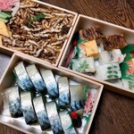 さね松 - 焼穴子ちらし・大阪寿司・鯖の棒寿司