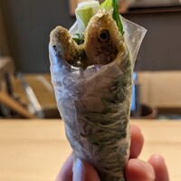 ひがしやま 司 - 本諸子の天麩羅&大葉&うるいの生春巻