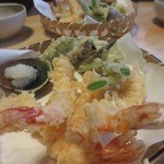 流山 すず季 - 海老、オクラ、茄子天ぷら