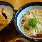 たかやす - 天丼セット900円　※うどんは2玉　※2013年7月