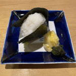 Nihonshu Zammai Utsutsuyo - 塩むすび 白菜漬と若ごぼうの佃煮
